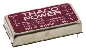 Przetwornica DC-DC, 30W, Uwe 9 → 36 V DC, Uwy 5V dc, Iwy 4 A, 420mA, TRACOPOWER