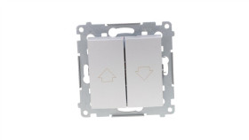 Simon 54 Przycisk Żaluzjowy, Szybkozłącza, Srebrny Mat Dzp1.01/43