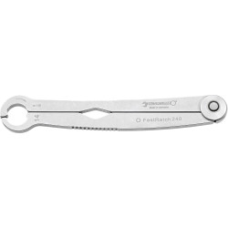 Stahlwille 41101919 240 19-3/4 Ratcheting Single-Ended Open Ring Spanner 19 mm
