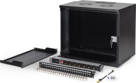 19 inch network kit, 9U, (H x W x D) 460 x 540 x 400 mm, IP20, black, DN-49205-SET