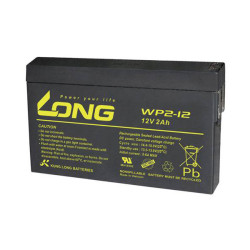 Long WP2-12 AGM Battery 12V 2Ah VRLA 150x90x20mm 4.8mm Blade Terminal