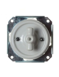 CERAMICZNY WŁĄCZNIK STERUJĄCY ROLETAMI PODTYNKOWY Z POKRĘTŁEM BIAŁY BEZ RAMKI 2WSRPOKRW