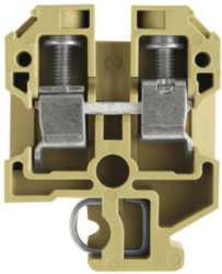 Through terminal block, screw connection, 1.5-10 mm², 2 pole, 57 A, 8 kV, beige/yellow, 0110060000