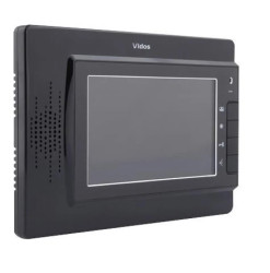 Monitor głośnomówiący, kolor czarny. 7 cali. Obsługa 2 stacji bramowych (lub 1 stacja + 1 kamera CCTV)