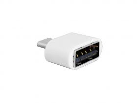 Adapter OTG: wtyk micro USB - gniazdo USB biały
