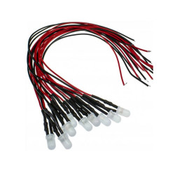 DIODA LED 3mm BIAŁA MATOWA 12V Z PRZEWODEM KONTROLKA SYGNALIZACYJNA