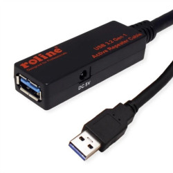 Kabel ROLINE USB 3.2 Gen 1 Active Repeater, czarny, 20 m
