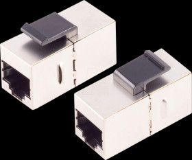 BS08-10009 Keystone module, RJ45 socket / socket, Cat.6a