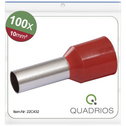 Quadrios 22C432 Ferrule Set 10mm&#xB2; Red Partially Insulated DIN Colours
