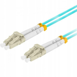 Patchcord światłowodowy MM LC/UPC-LC/UPC duplex 3mm OM3 aqua 3m LANBERG