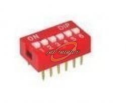 DIP-SWITCH 6-BIEGOWY CZERWONY