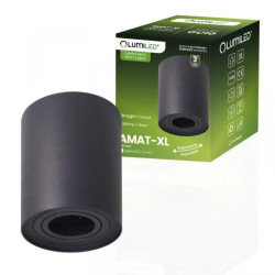 Oprawa Natynkowa HALOGENOWA Spot Tuba Ruchoma AMAT-XL GU10 Okrągła CZARNA 125mm LUMILED