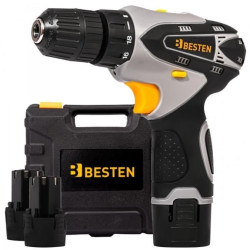 Wiertarko wkrętarka akumulatorowa 2xAku 1,5Ah 12V walizka akcesoria BESTEN BE0002852