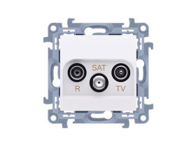 SIMON 10 Gniazdo antenowe RTV-SAT zakończeniowe do gniazda przelotowe pojedyncze tłum. R TV SAT - 1.5dB białe CASK.01/11 KONTAKT