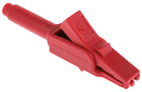 Zacisk krokodylkowy 15A izolowany 6mm Czerwony Hirschmann Test & Measurement