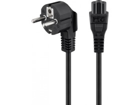 Kabel sieciowy (styk ochronny) kątowy, 1,8 m, czarny Wtyczka z...