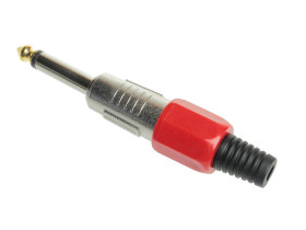 Wtyk jack 6.3mm mono duży metal HQ czerwony