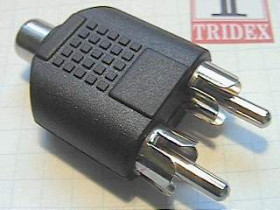 Rozgałęźnik RCA gniazdo - 2x wtyk