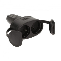 Gniazdo przenośne gumowe podwójne 10/16A 2x2P+Z 230V IP44 OR-AE-13117