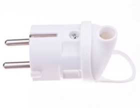 Wtyczka kątowa 10/16A 250V 2P+Z z uchwytem biała EM-GRC-02 P0039