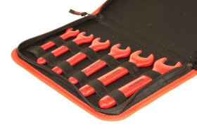 Zestaw kluczy płaskich izolowanych 10-19 mm / klucze izolowane 1000V / 10-12-13-14-17-19 VDE / ENERGOTYTAN E83606