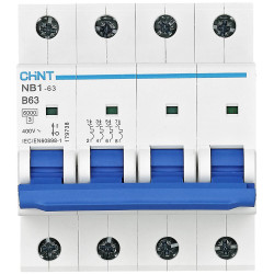 Chint 179737 NB1-63 Circuit Breaker 4P 6A 6kA 240/415V IEC/EN 60947-2