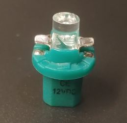 Żarówka LEDOWA 12V R5/T5/W2W z oprawą B8.5D ZIELONA