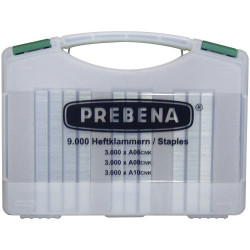 Prebena A-Box Staples Set 9000 piece Type A in 3 Sizes Practical Case