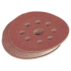 Draper 63372 Pack of 10 125mm Assorted Grit Hook and Loop Sanding Discs