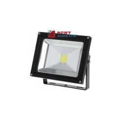 Halogen LED 20W Black. Zimny Biały reflektor/naświetlacz