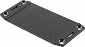 Flange plate, ABS, (L x W x H) 110.21 x 52.81 x 3 mm, gray, for series 1591L, 1591FLBK