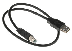 Kabel USB Złącze A USB A Złącze B USB B dł. 500mm Przewód USB USB 2.0 kolor: Czarny