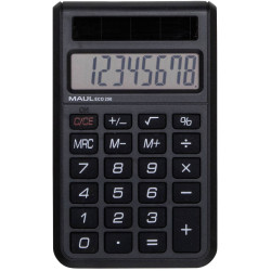 Maul 7268290 Eco Pocket Calculator Black 8 Digit Display Solar Powered 60X98X1
