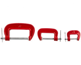 Ściski modelarskie typ G roz. 25, 50, 75 mm zestaw 3 elementy 12A375