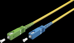 59660 Simplex FO patch cable, SC-APC (8°)&lt;&gt;SC-UPC,yellow, 3.0 m