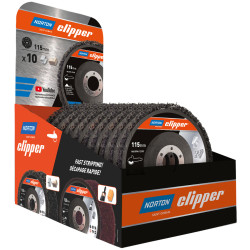 Norton Clipper 78072749351 115mm Rapid Strip Metal Disc Counter Display of 10