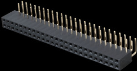 2x 25-pin socket terminal strip, angled, RM 2.54