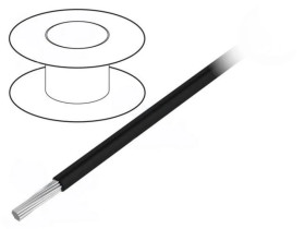 1853-BK005 Przewód na rolce 30,5m linka Cu 26AWG PVC czarny 600V