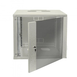 Szafa wisząca BOCK-D 19 9U/400mm +150 mm drzwi szyba otwierane boki RAL 7035 BOCKD-019-090-400-DS-S