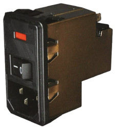 Gniazdo zasilające IEC z filtrem przeciwzakłóceniowym2 10A C14 TE Connectivity Montaż na kołnierzu