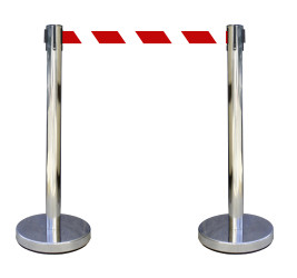 Słupek taśmy długość taśmy 2m Bariera chowana Ø 63mm Chromowany