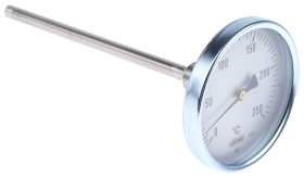 Termometr z zegarem 0 → +250 °C. Jumo Pomiar temperatury lokalnej typ: Zanurzeniowy Stopnie Celsjusza