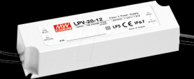 LPV-20-12 Switching power supply for LED, 20 W/12 V/1.67 A