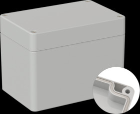 Industrial housing, 120 x 80 x 90 mm, IP66, light gray
