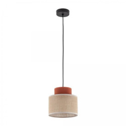 Lampa wisząca z dwukolorowym kloszem o średnicy 25cm DUO JUTA BROWN na E27 2785 TK Lighting