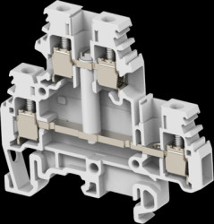 Terminal block, screw connection, 0.22-4.0 mm², 2 pole, 32 A, 8 kV, gray, 1SNA115166R1100