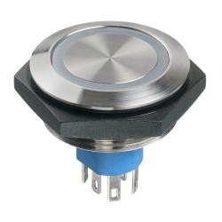 Przyciskowy włącznik światła Chwilowy SPST średnica wycięcia 30.2mm, montaż panelowy APEM
