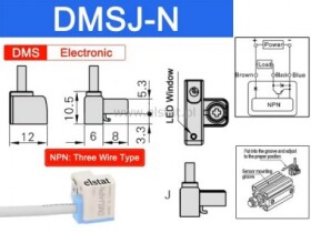 Elektroniczny czujnik siłownika; DMS-J; NPN