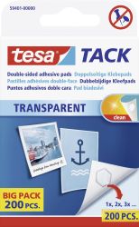 Tesa Tack® Doublesided Adhesive Pads Big Pack 200 Pieces tesa 59401-00000-01 przeźroczysty TACK Zawartość: 200 szt.