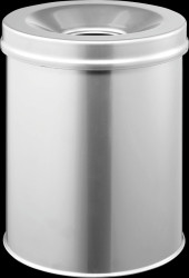 330523 Safe paper bin, round, 15 l, silver